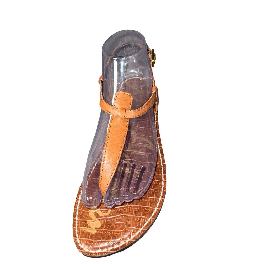 Sam Edelman Gigi Croc-Embossed Leather Thong Sandals Size 8M - Picture 7 of 8
